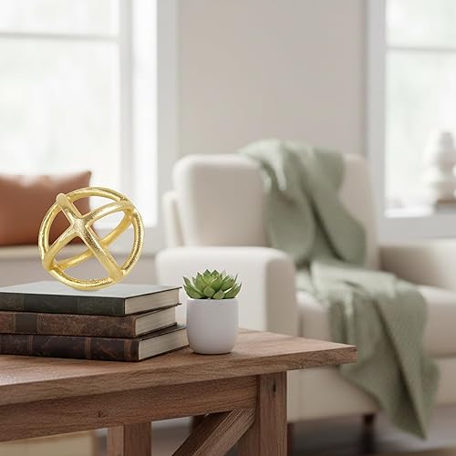 Miniatura 9 de CLEENTABLE Esfera decorativa para decoración del hogar, bolas decorativas de metal ligero para estantes, cuencos de centro de mesa, estantería,