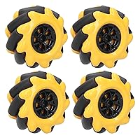 Vista 1 de Mecanum Wheel Robot Kit con ruedas omnidireccionales de 2.362 in Chasis de coche inteligente para proyectos STEM de motor TT