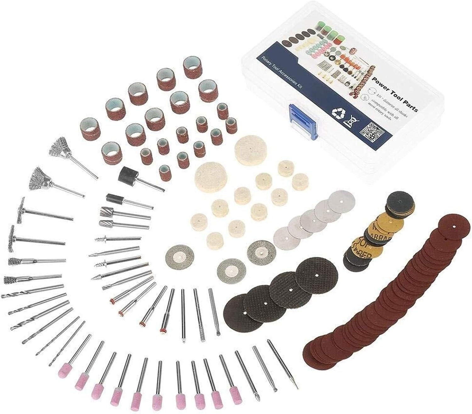 Electric Grinder Tool, 141pcs Practical Mini Rotatory Electric Grinder Tool Accessories Kit Grinding Polishing Drill Cutting Set for Arts and Crafts Car Care