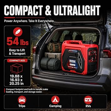 ERAYAK 4500W Dual-Fuel Portable Inverter Generator for Home Use, Camping Outdoor, 30A RV Ready, Auto Switch, Gas and Propane Powered, EPA, CO Sensor, Parallel Ready, Campact Design