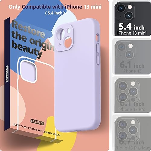 Miniatura 135 de SURPHY Compatible con iPhone 13 Mini Funda con Protector de Pantalla, (Protección de Cámara y Forro de Microfibra Suave) Funda de Teléfono