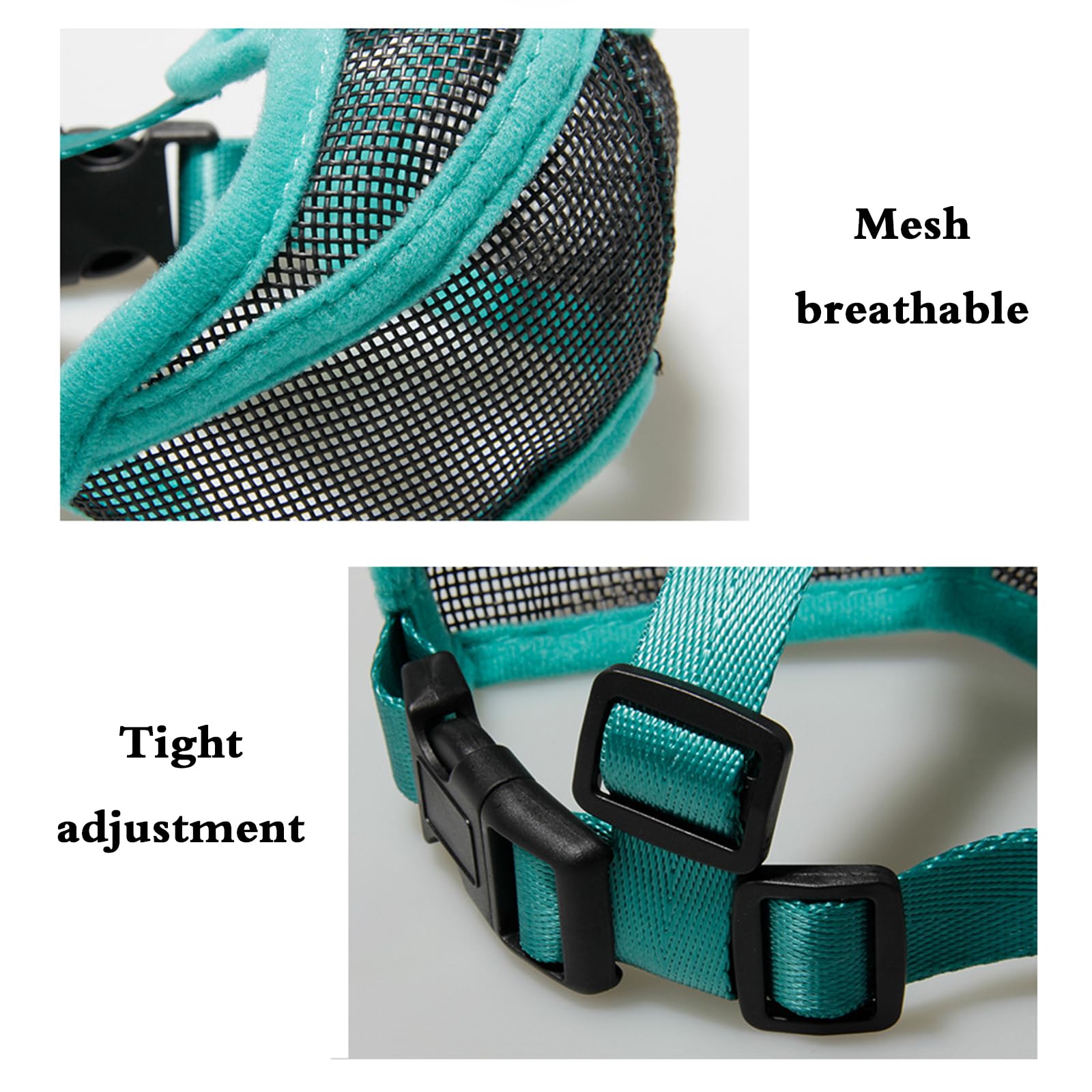 Bozal de Malla Suave for Perros, bozal for medianos, cómodo, Transpirable, Ajuste rápido, Permite jadear, Ajustable(Green,S)