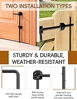 Vista 4 de Perno de caña de 12 pulgadas, barra de caída de barra de caída de alta resistencia, pestillo de pasador de caída de tierra para vallas de madera