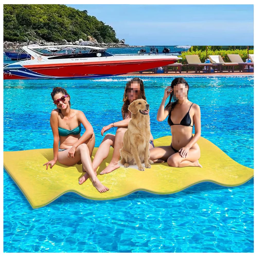 Tapis flottant en mousse pour piscine et rivière, tapis de jeu d'eau insubmersible, idéal pour se détendre sur le lac et s'amuser en été avec la famille et les amis
