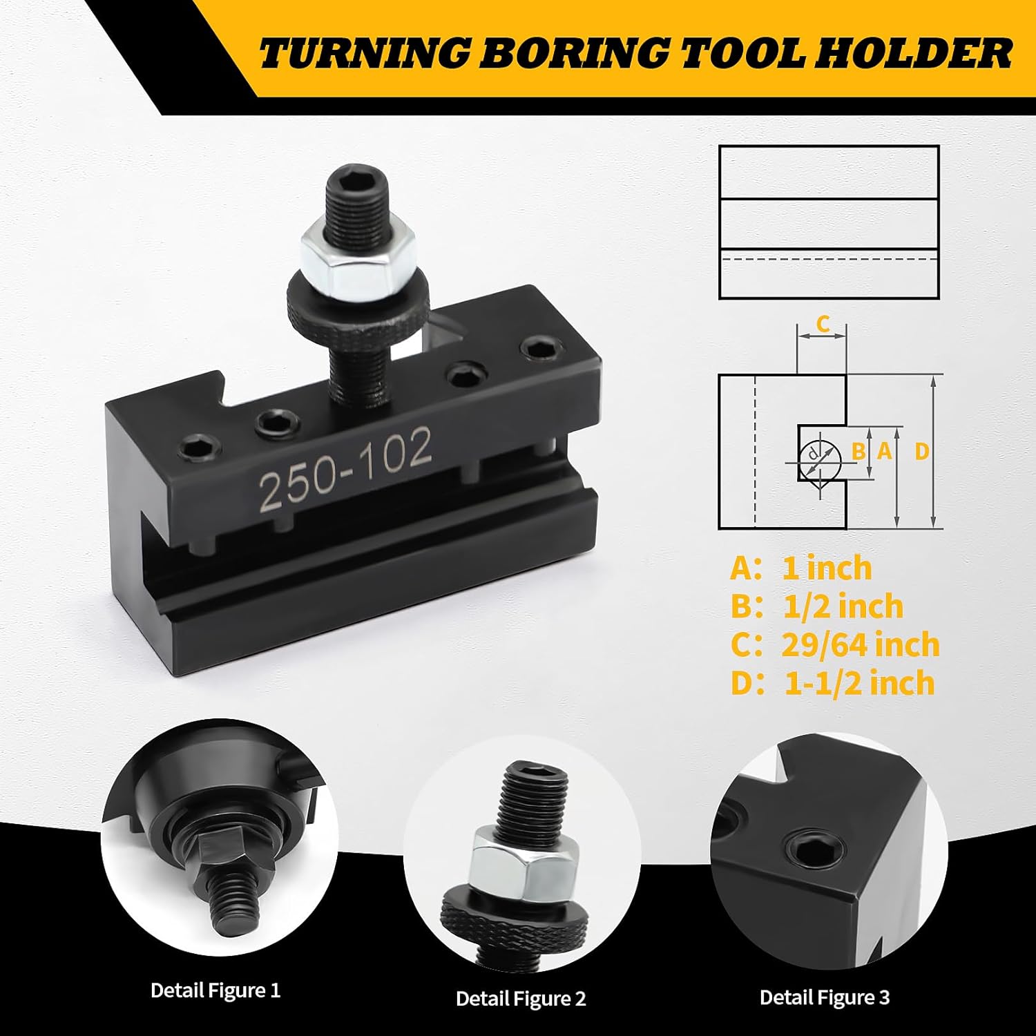 AXA Industrial Tools Wedge Type Quick Change Tool Post Set Compatible with Lathe Swing 6"-12" 250-111 250-100 (6 Pc 250-100 tool post set)