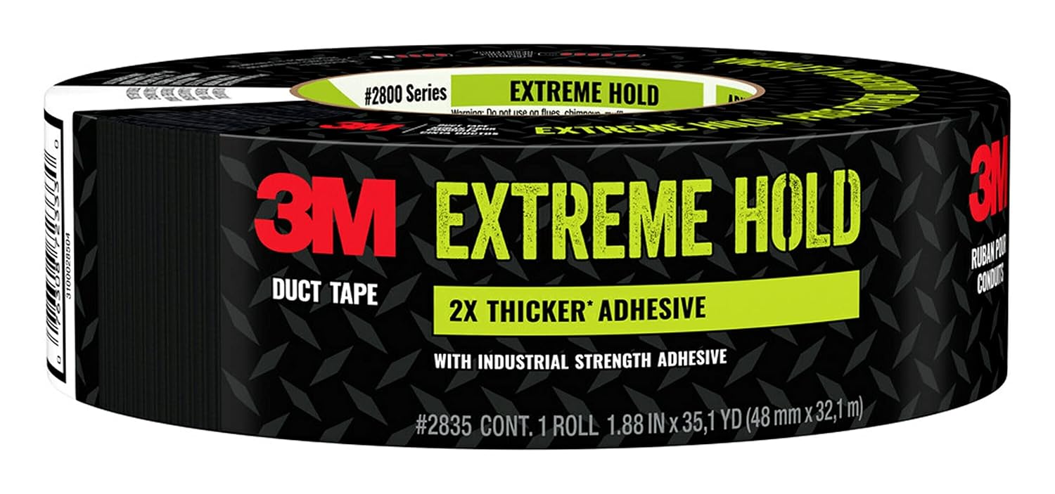 3M 2835B Duct Tape, Extreme Hold, Black Industrial