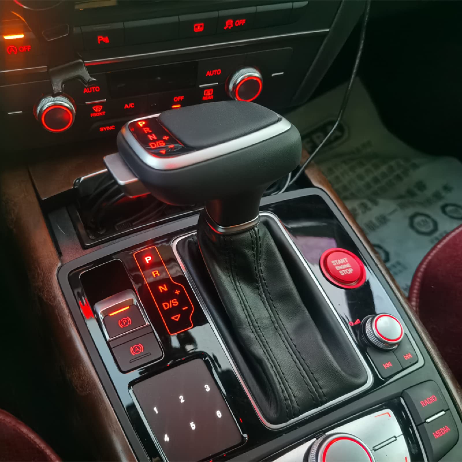 Perilla de Cambio de Marchas automática para Coche, manija de Palanca de Cambios, para Audi Q7 2006 2007-2011 2012 2013 2014 2015 2016, Volante a la Izquierda