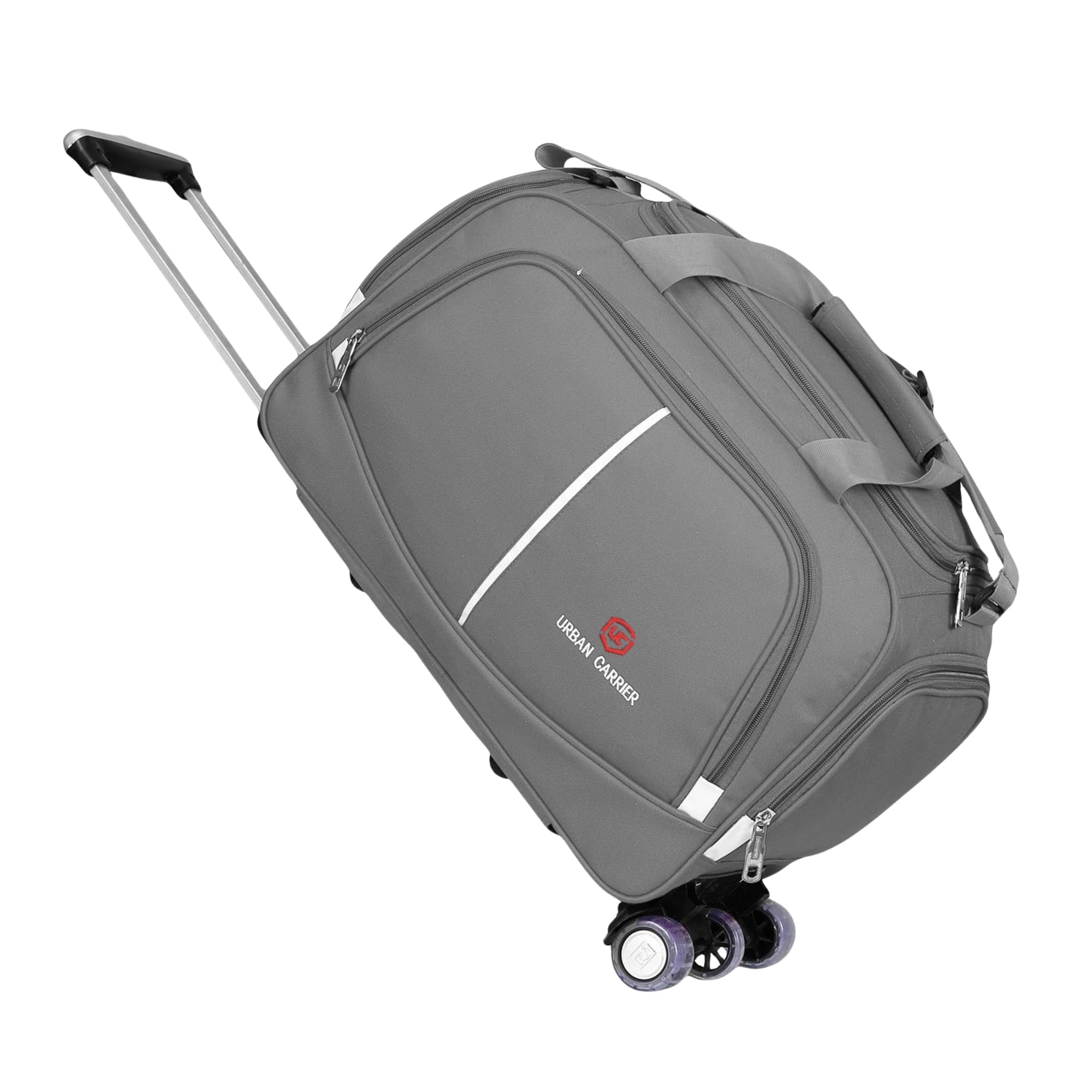 Duffel Trolley Bag with Wheels | Polyester | 60 L | Grey | Expandable | Lightweight | Travel & Luggage-picture-16