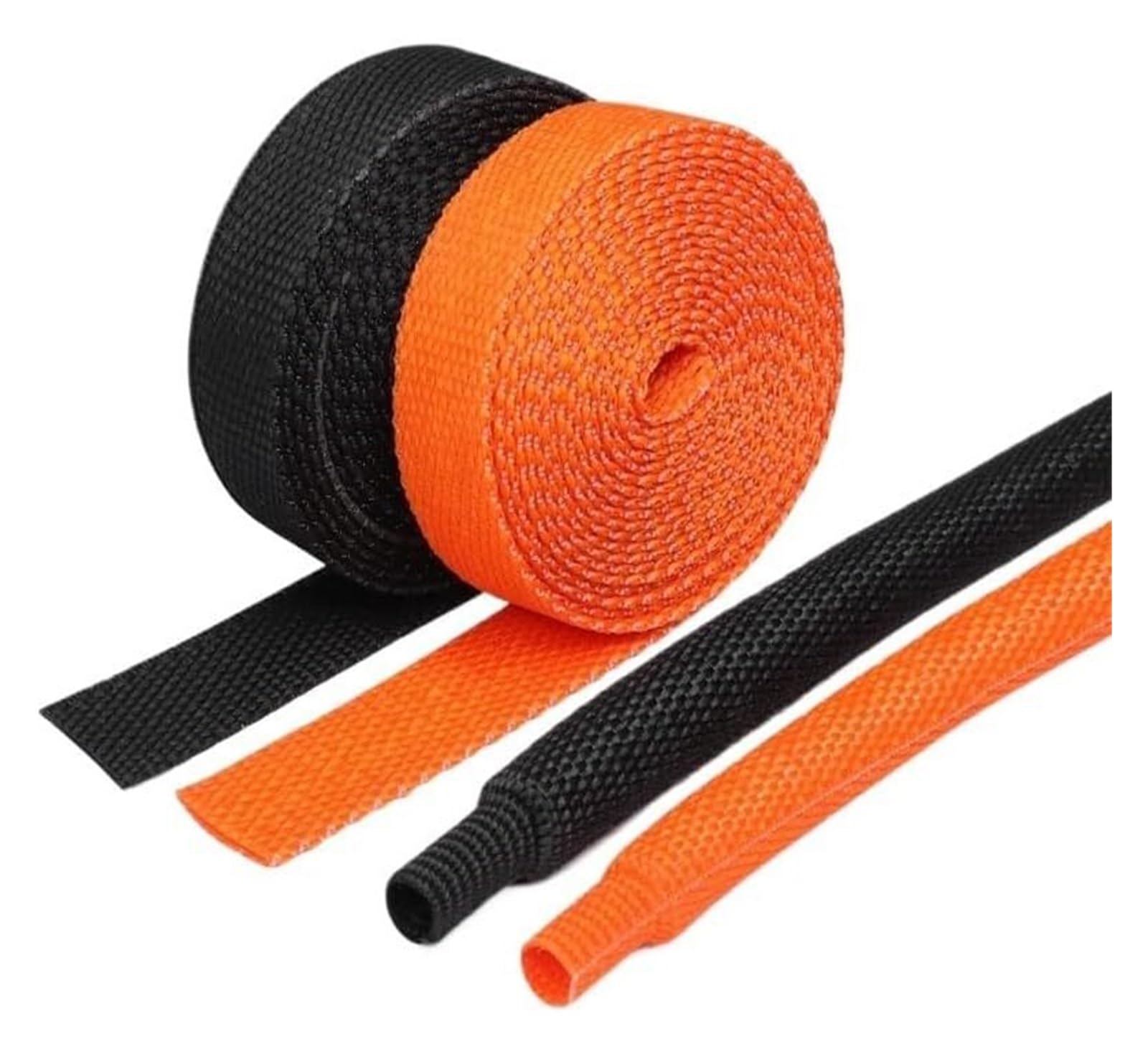 manicotto tubolare per il riordino dei cavi, Avvolgicavo in nylon intrecciato a spirale con guaina for cavo 80-100 mm ID 1-10 M arancione nero(Orange,100MM-2 METERS)