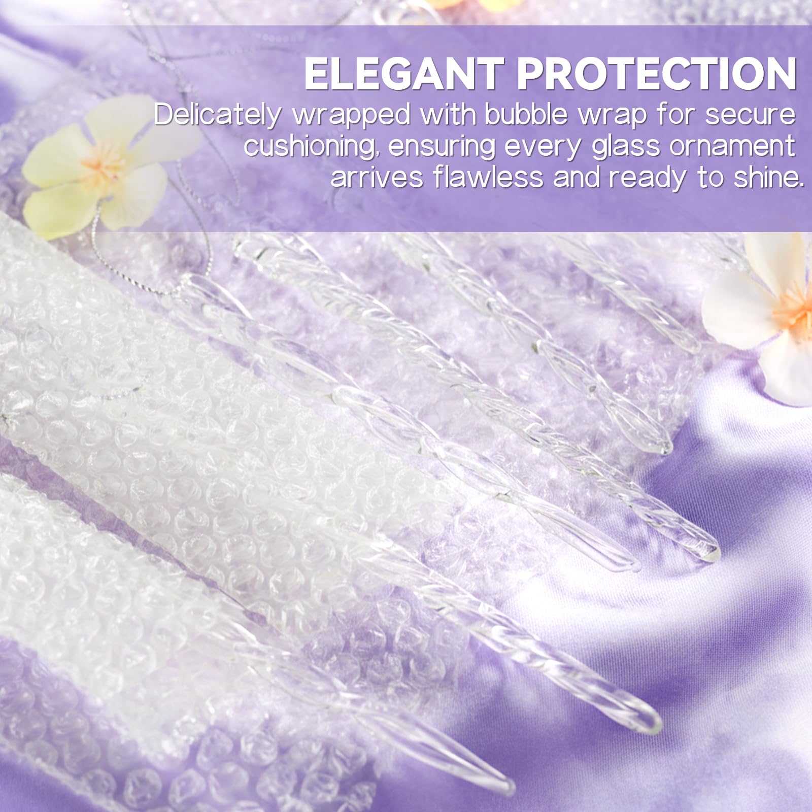 100 Stück Eiszapfen Ornamente für Weihnachtsbaumschmuck, Glas-Eiszapfen Baumschmuck, dekorative Kristall-hängende Weihnachtsdekorationen für Weihnachten, Frozen Winter Wonderland Hochzeit Party Dekor
