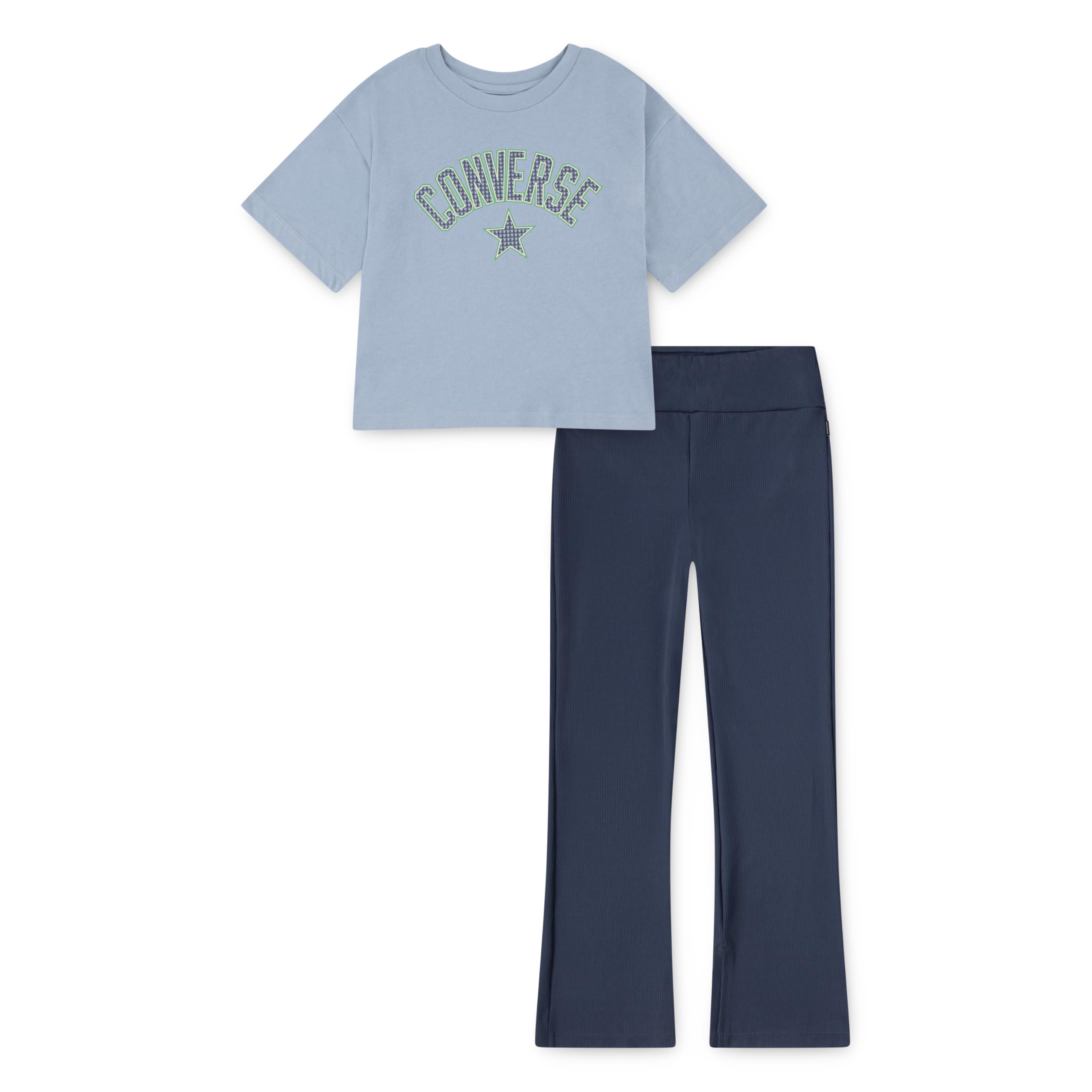 Converse Set maglietta squadrata e leggings svasati da ragazza