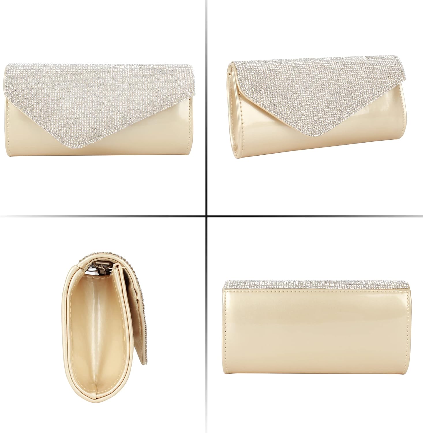 Glitter Rhinestone Evening Clutch Purses Formal Sequins Handbag Crossbody Shoulder Bag for Women