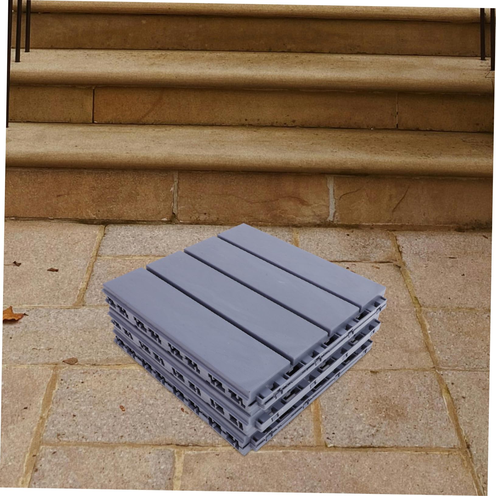 Mipcase 6 Baldosas Uso Versátil de Plástico Pp para Suelo de Patio y Terraza Instalación Fácil Diseño Simple y Elegante para Exteriores
