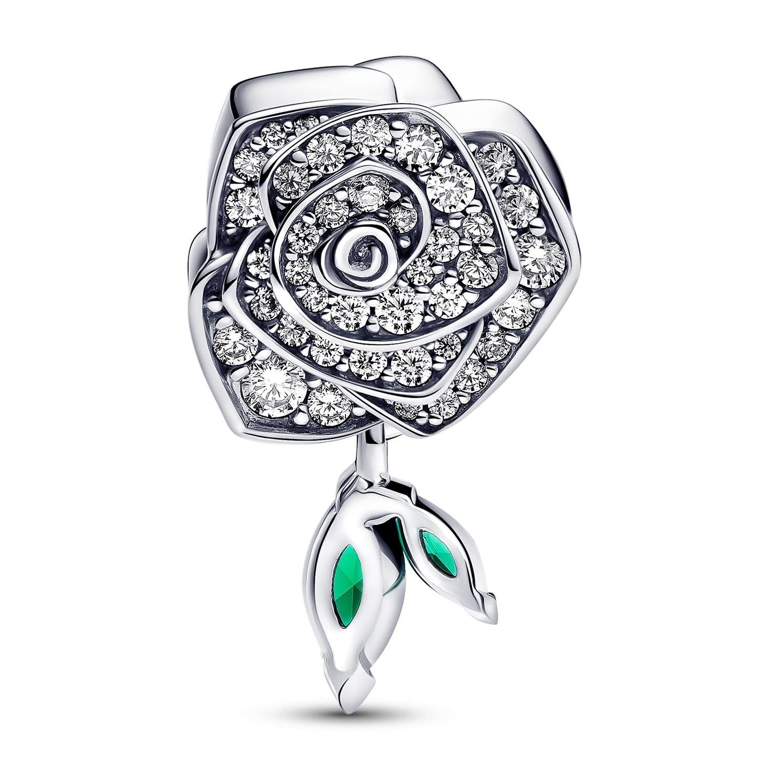 PANDORA Damen-Armband Silber Funkelnde Blühende Rose Starter-Set 68317 | mit Charm, zauberhafte Geschenkidee,