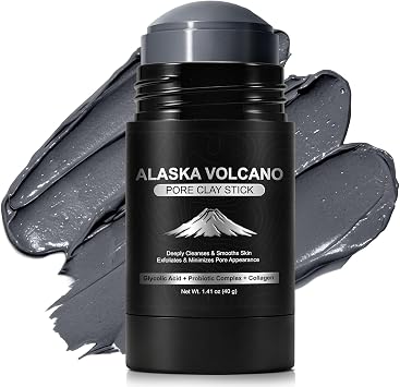 Volcanic Clay Mask Stick 40g, Deep Pore Cleansing Blackhead Remover Face Mask Stick, Clay Face Mask Kaolin Clay Stick, Purifying Mud Mask for Blackheads and Pores 1PC