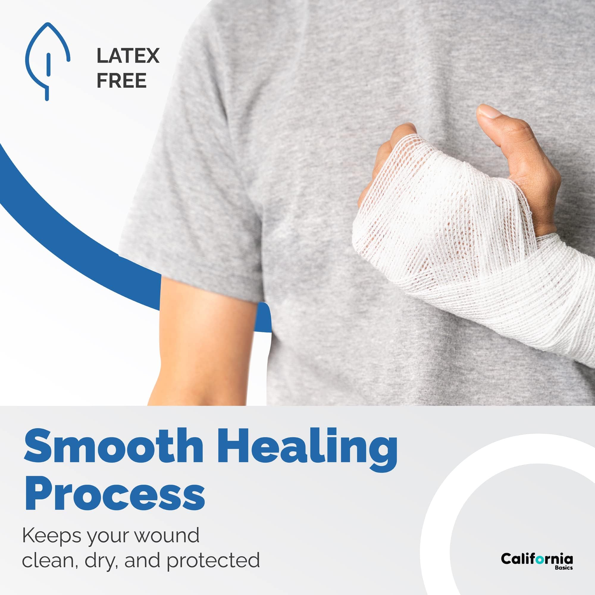 California Basics 24-Pack Gauze Bandage Roll with Tape, 4 Inches x 4 Yards - Soft, Stretchable & Breathable Wrap for Wound Care, First Aid & Medical Supplies - White — Amazon image 6