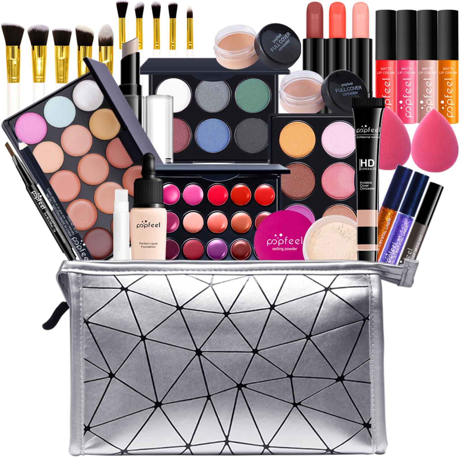 Kit per Trucco Completo, 35 Pezzi Cosmetico Valigetta per Principianti con Ombretti Correttore Rossetto Lucidalabbra Fard ecc - Sorpresa Regalo Trousse di Trucchi, per l'uso quotidiano e viaggio#4