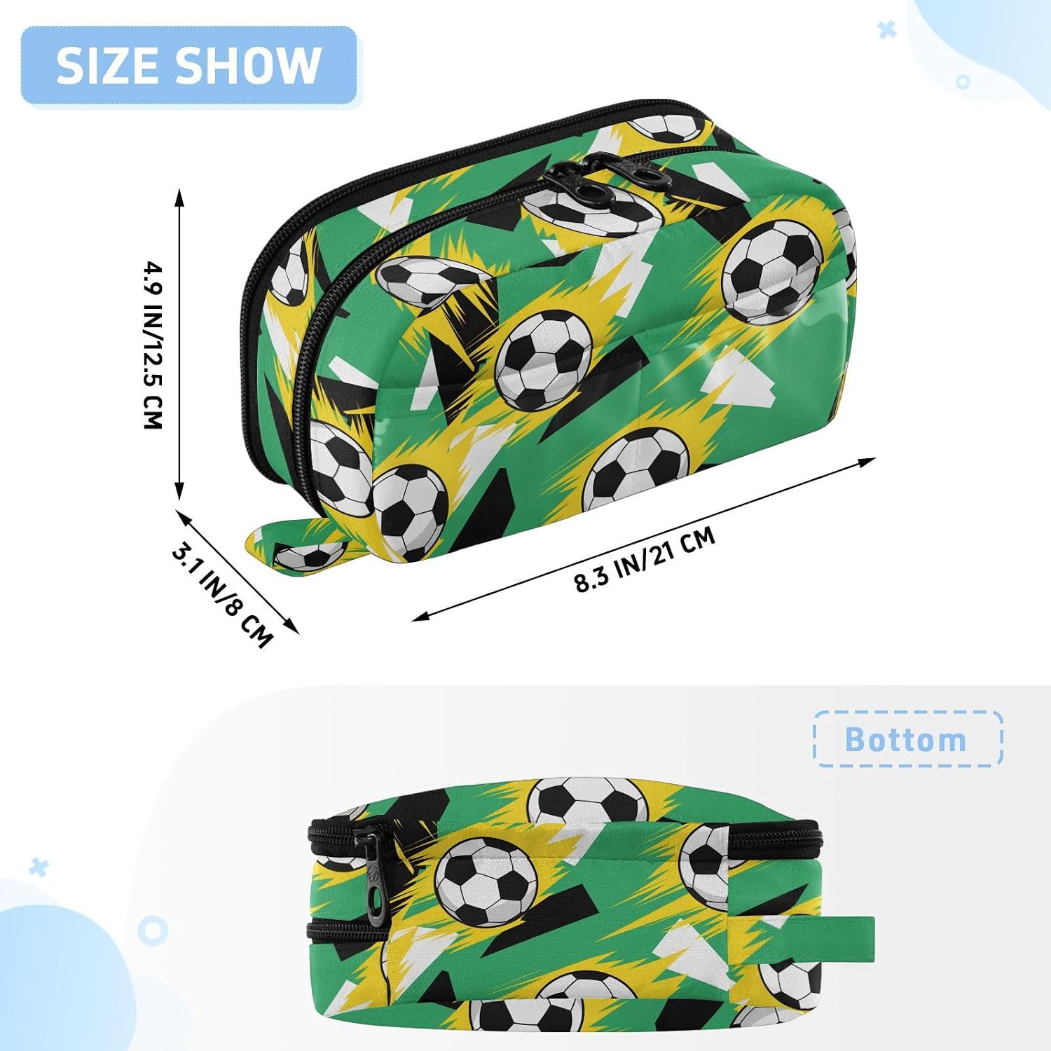 ALAZA Launch Football Large Capacity Pencil Case, Aesthetic Stationery Organizer Bag with Clear PVC Window, High Capacity Pen Pouch with Dividers for School Office Travel image 3