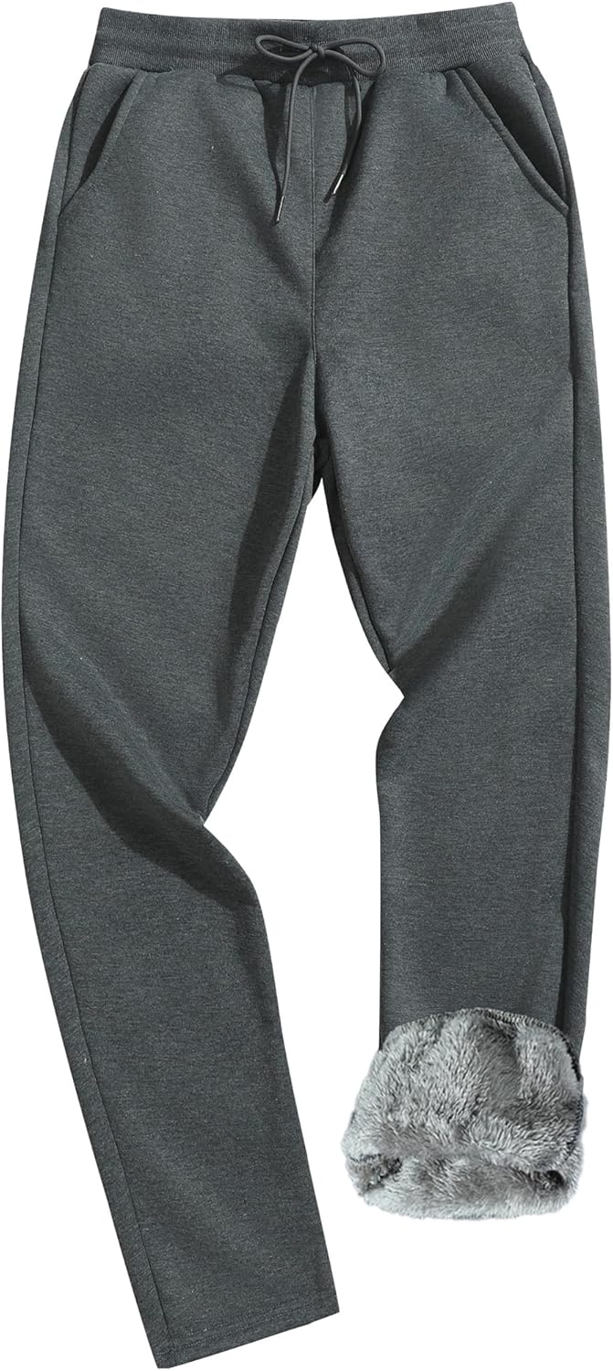 MACHLAB Men's Winter Fleece Joggers Pants Sherpa Lined Sweatpants Warm Thick Track Pants - Image 7