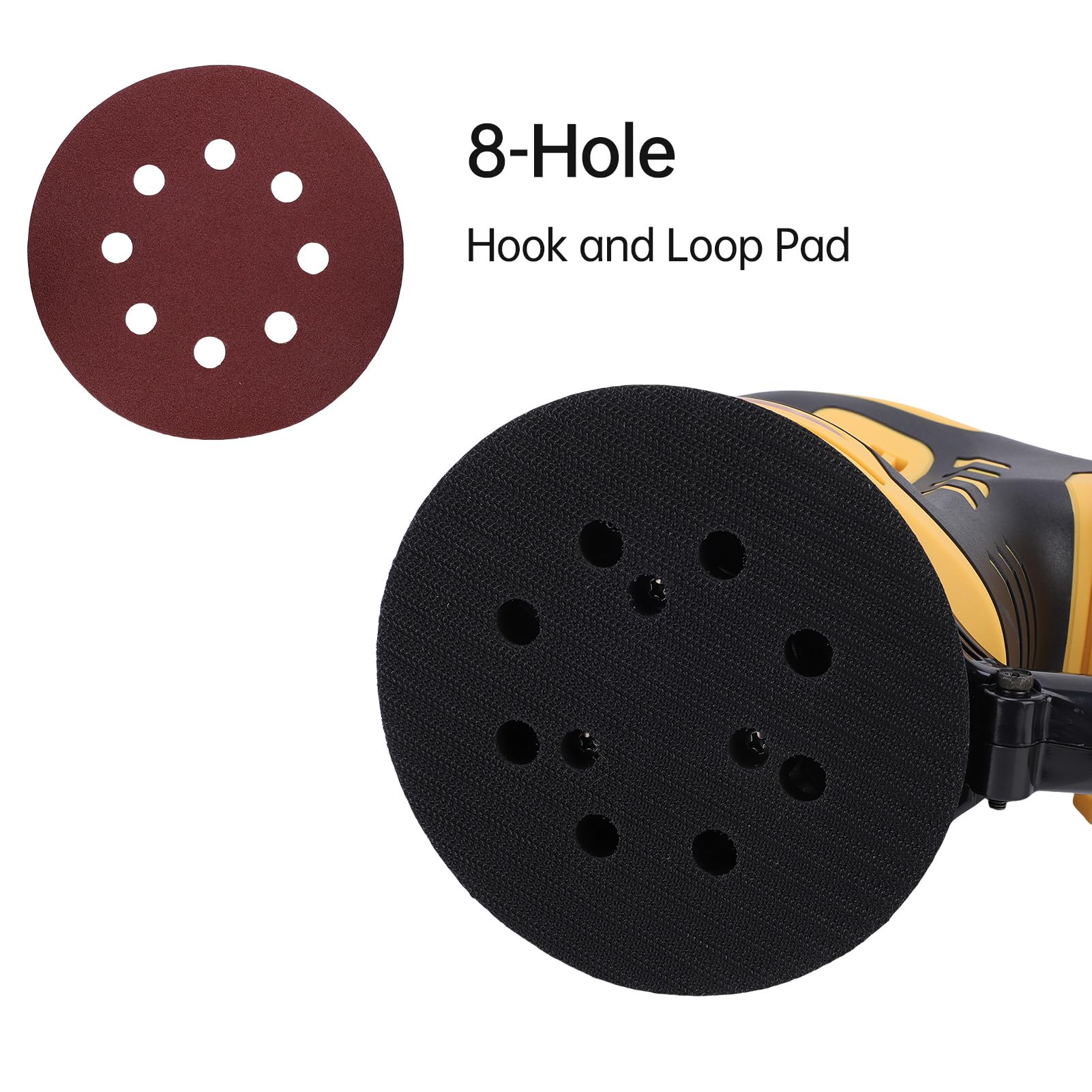 Lijadora Orbital Eléctrica Inalámbrica de 5 Pulgadas con Pantalla LED Motor de 300 W Herramienta Lijado a Batería 3 Velocidades, para Fábricas Metalurgia y Talleres Reparación Automóviles