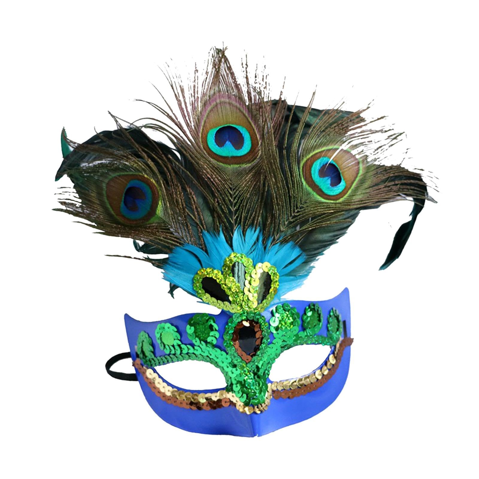 bnf Masquerade Feather Mask Prom Shiny Rhinestone Peacock Feather Mask blue | Clothing, Shoes & Accessories | Costumes, Reenactment, Theater | Accessories | Masks & Eye Masks-picture-11