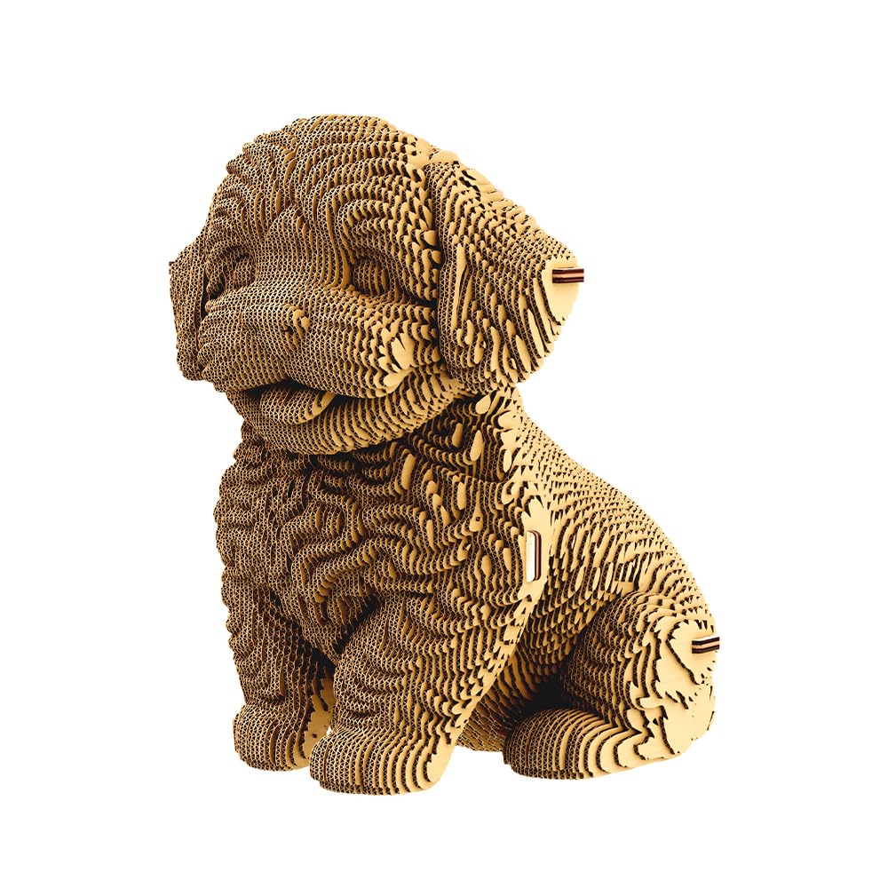 Perro Maltipoo Puzzle 3D de Cartón – Maqueta para Montar