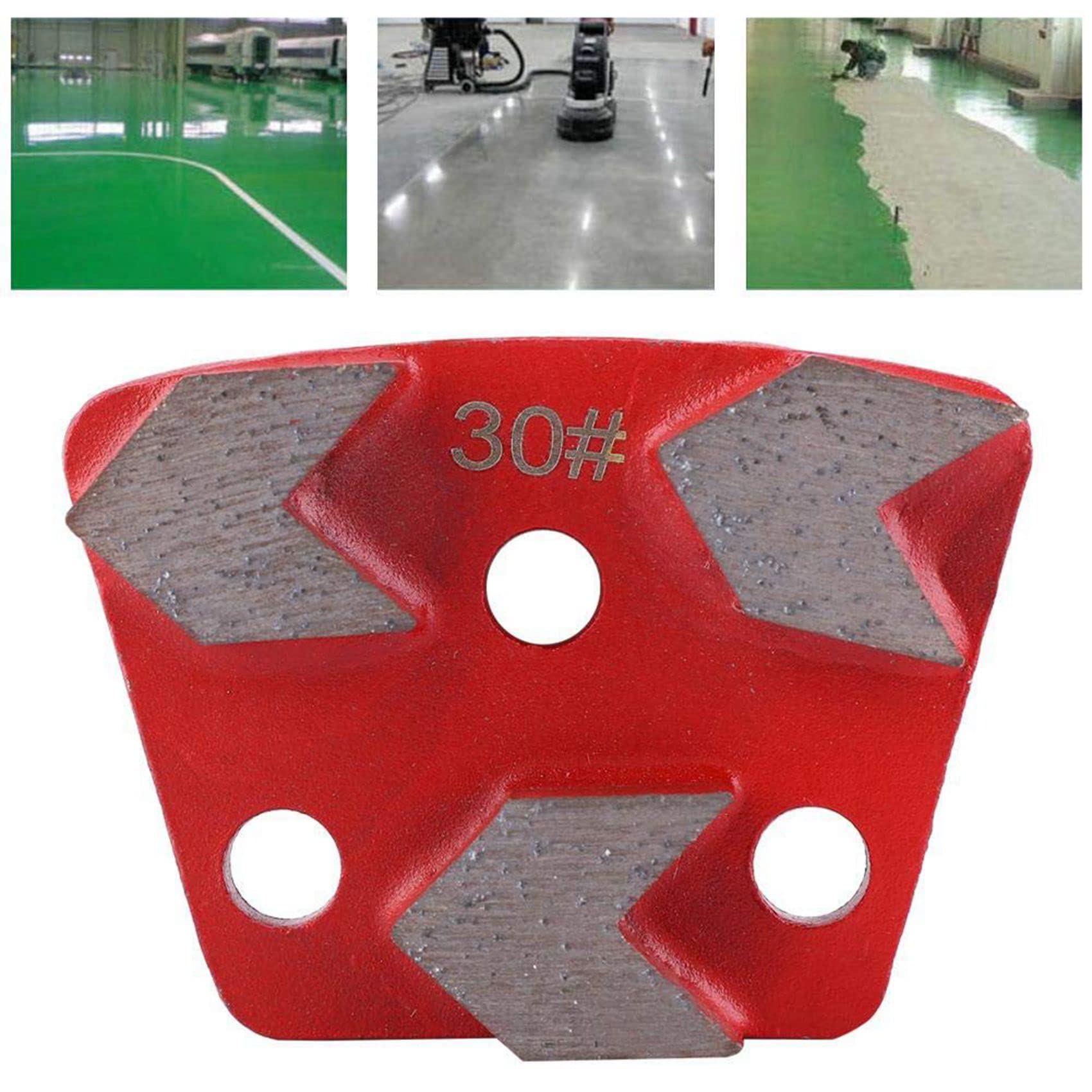 6X 30 Grit Disco de Almohadilla de Pulido de Piso de Diamante Trapezoidal Raspador de Enlace de Metal para Retirar Las Juntas de Las Manchas Adhesivas