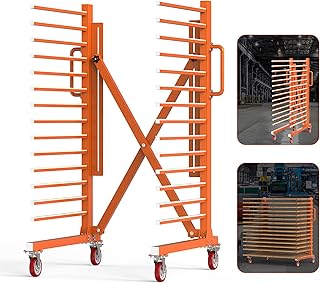GARVIN 15-Tier Paint Drying Rack with Wheels, Adjustable Width 12"-58", Heavy Duty Cabinet Door Drying Rack, 110 lbs Per Shelf, Space-Saving Metal Paint Rack for Workshop, Spray Booth, Factory