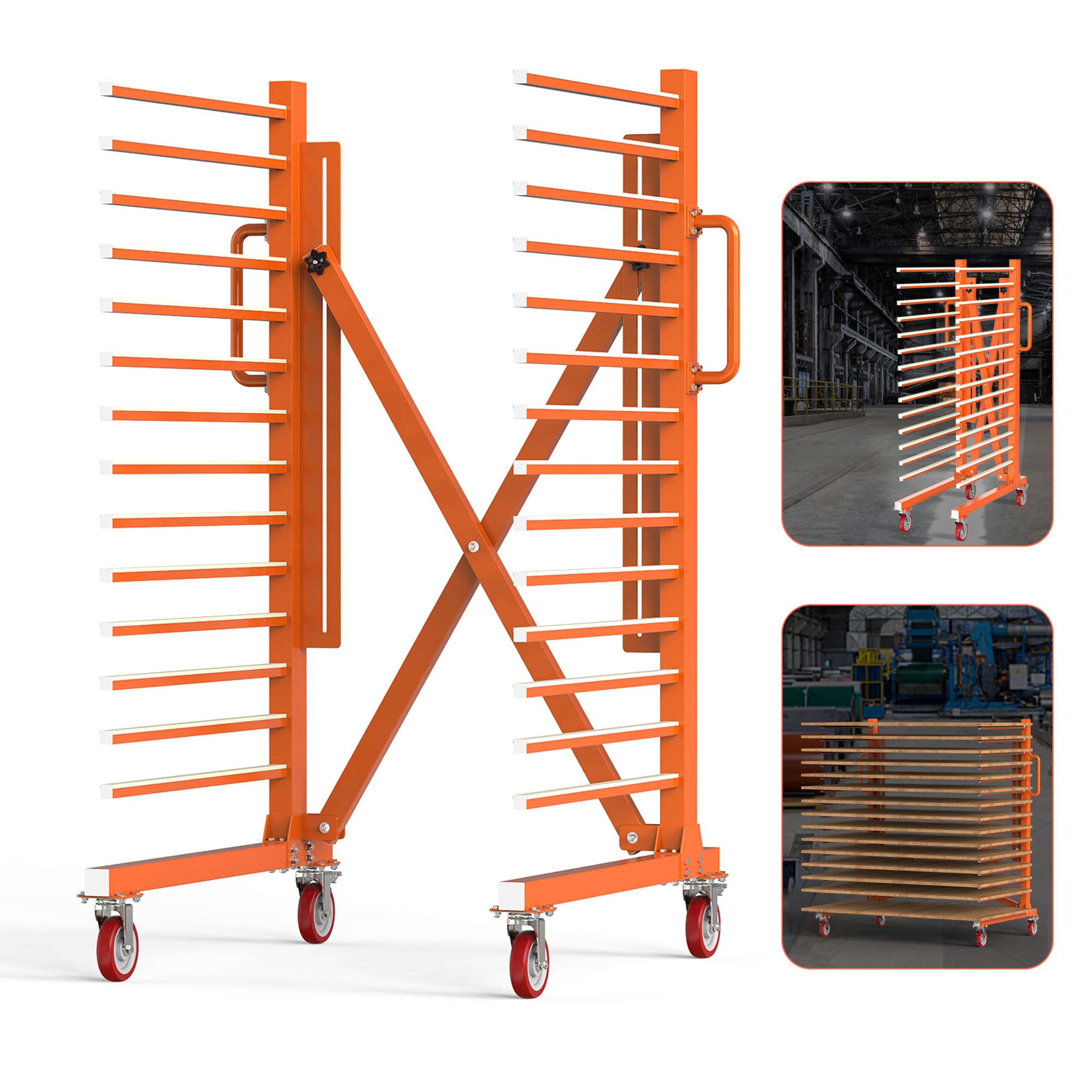 Photo 1 of ***TRUCK/TRAILER PICKUP ONLY***GARVIN 15-Tier Paint Drying Rack with Wheels, Adjustable Width 12"-58", Heavy Duty Cabinet Door Drying Rack, 110 lbs Per Shelf, Space-Saving Metal Paint Rack for Workshop, Spray Booth, Factory