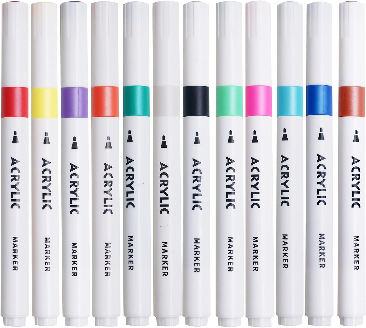 12 Colors Fine Tip Acrylic Paint Pens Markers Set, Quick Drying And Fade Resistant Drawing Marker,Premium Acrylic Paint Pens For Wood, Plastic Paper, Metal, And More, DIY Crafts Making Art Supplies