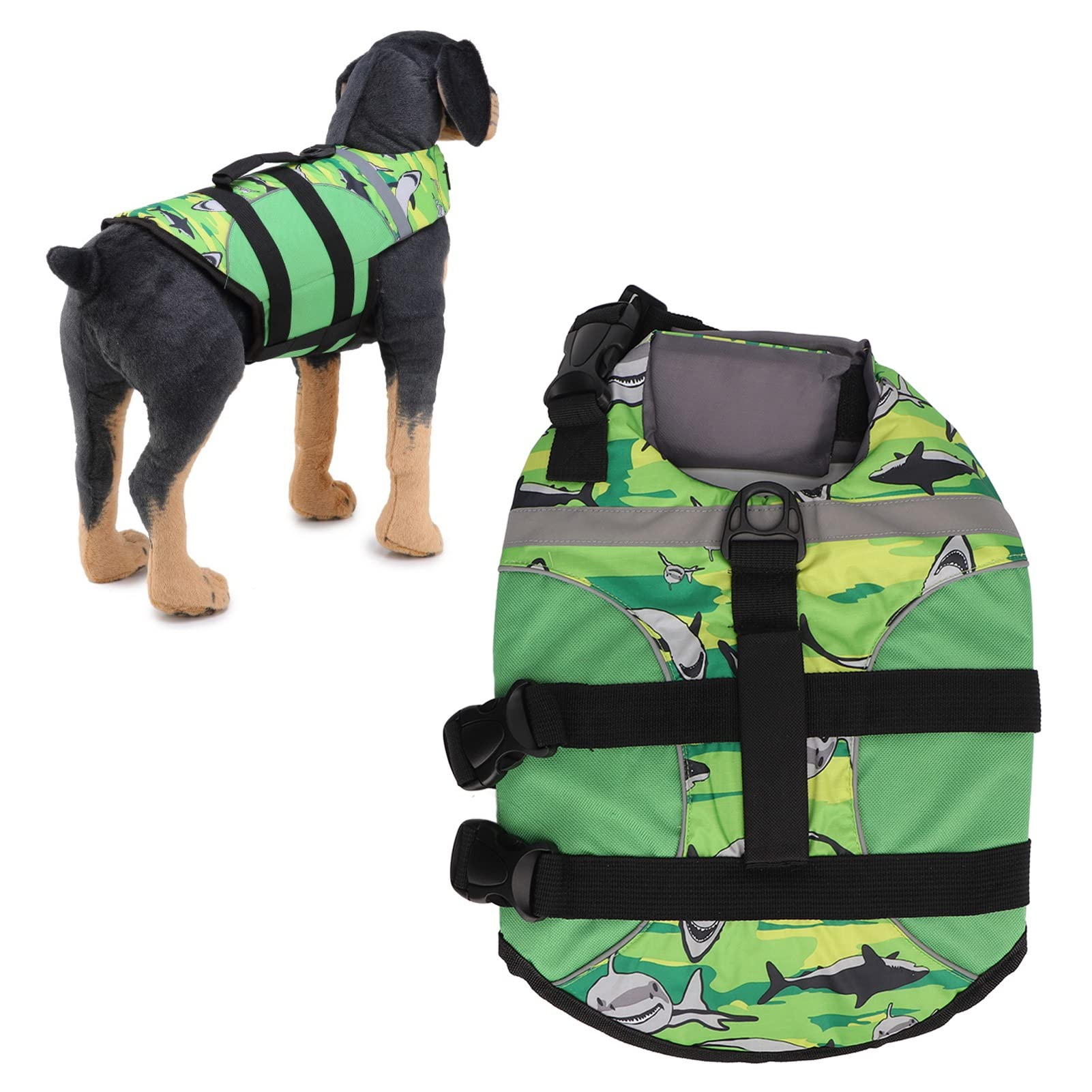 Gilet de Sauvetage réfléchissant réglable pour Chien, pour la Natation en Bateau (M)