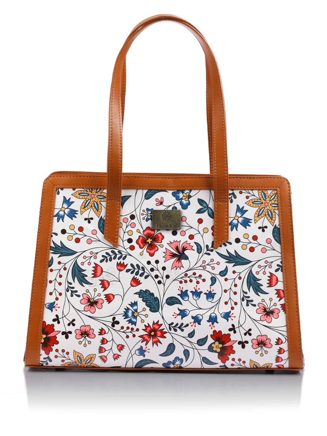 Priyaasi PU Leather Peach Ombre Solid Tote Bag for Women's - Stylish, Trendy, Casual Handbag with Magnetic Closure for Office, College