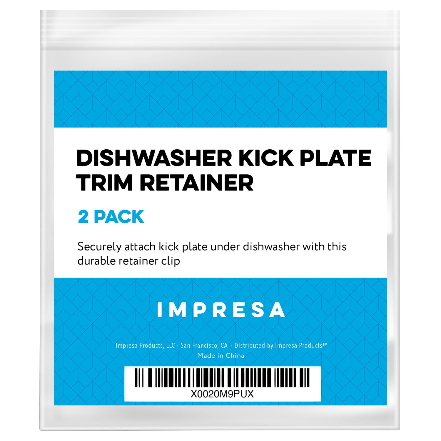 Impresa Dishwasher Kick Plate Clips - Black D-Shape One Size - Snap-in Installation & Plastic Push Fasteners - Compatible with Kenmore, KitchenAid & Whirlpool Models & Dishwasher Access Panel Clips