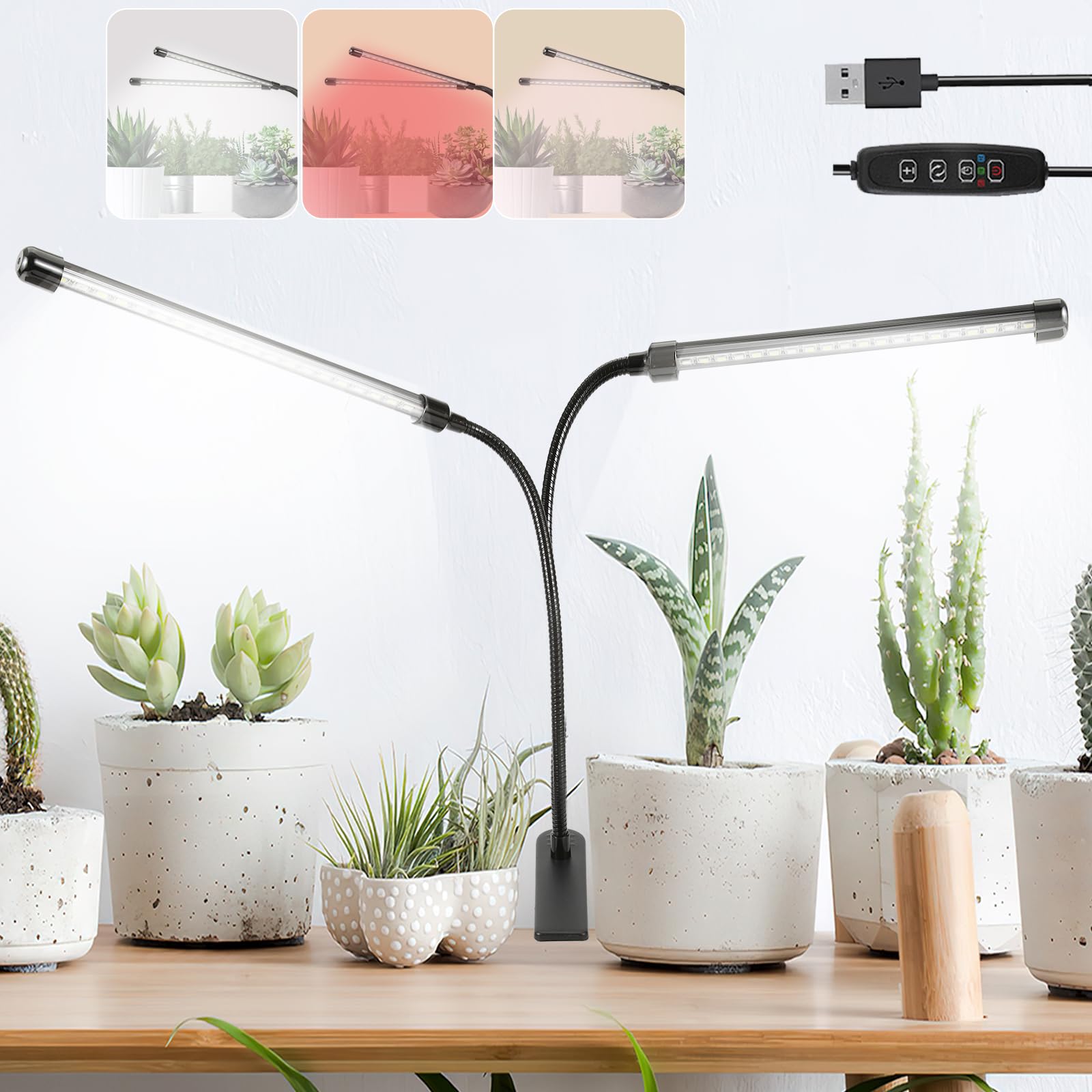 Grow Lights for Indoor Plant 6000K White Red 40 LEDs,Plant Growing Light