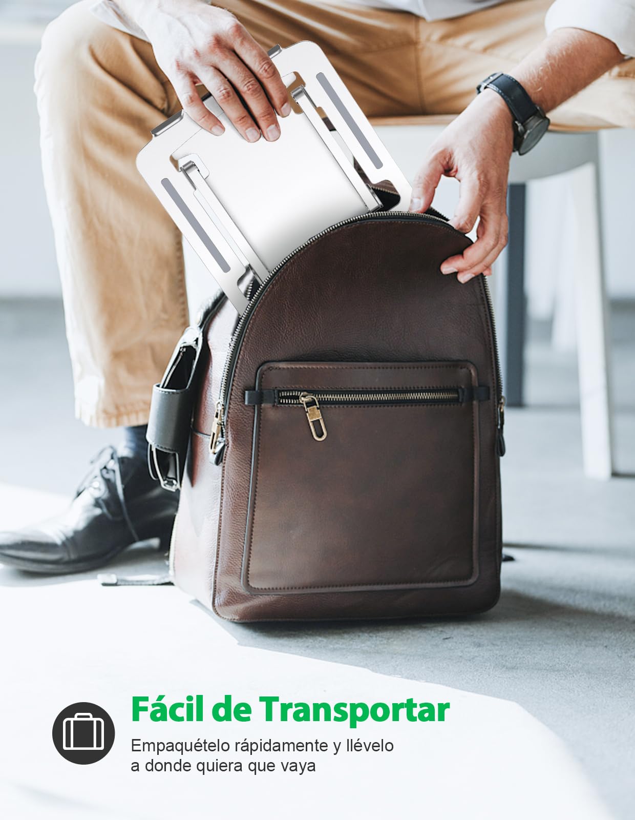 Glangeh Soporte Portatil Mesa Estable, Aleación de Aluminio Elevador Portatil con Ergonómico Altura Ajustable,Refrigeración Laptop Stand,Bandejas para Cama Compatible con MacBook Pro y Tabletas 10-16”