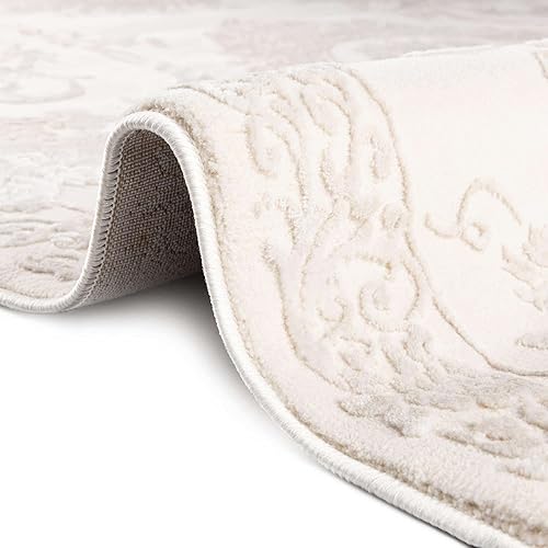 Miniatura 9 de Rugs.com Finsbury Collection - Alfombra ovalada mediana de 5 pies 3 x 8 pies, color marfil, perfecta para salas de estar, comedores grandes, planos