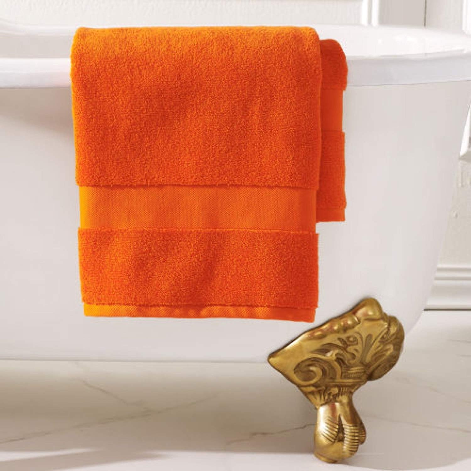 Lauren Ralph Wescott 6 Piece Bath Towel Set - 100% Cotton - Summer Orange