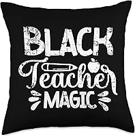Vista 4 de Black Teacher Magic African American History Pride Black Teacher Magic African American History Juneteenth - Almohada de 16 x 16 pulgadas, multicolor