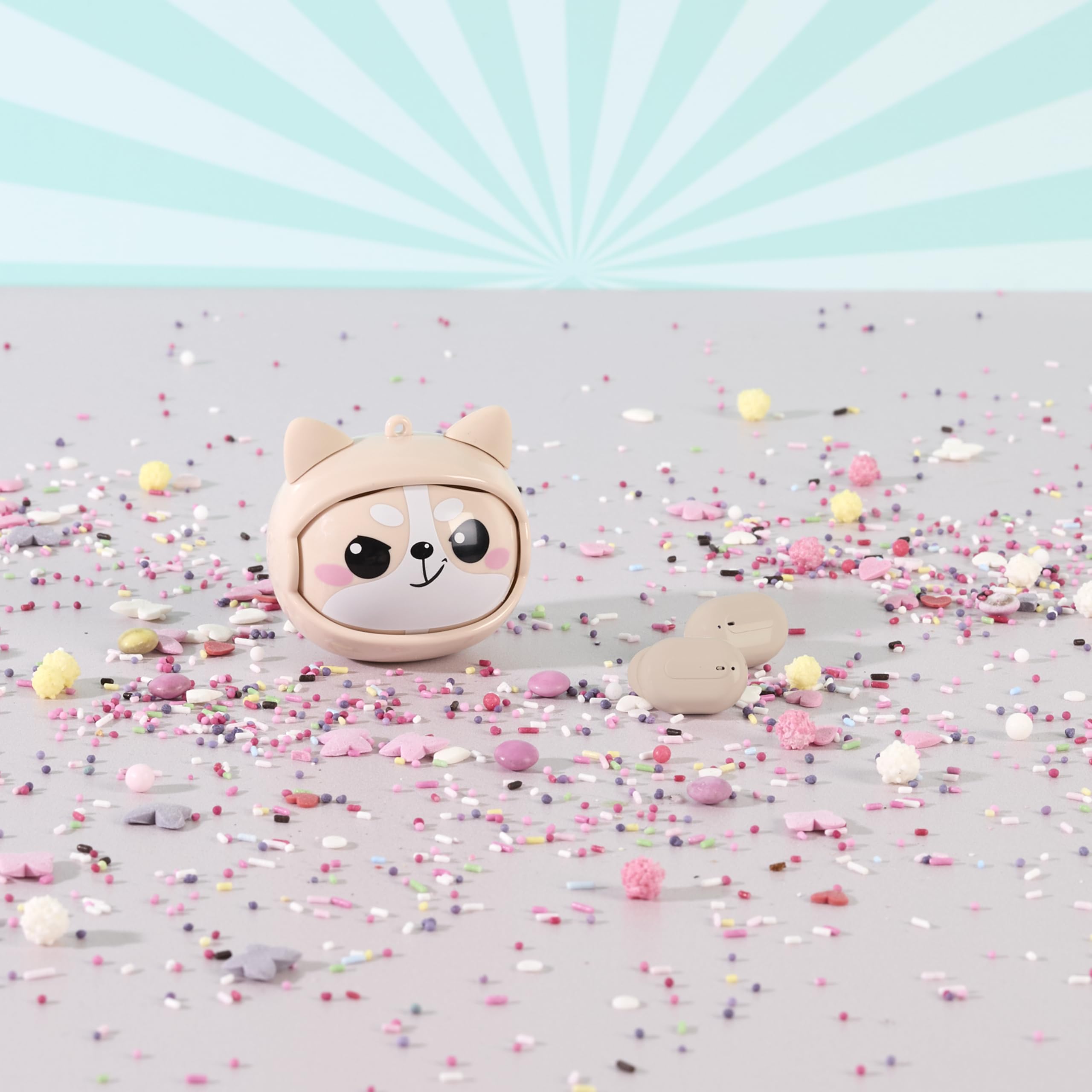 THE CONCEPT FACTORY - HT0153 Écouteurs sans Fil Multiface Kawaii - Design Original, Sonorité Optimale, Confort Ergonomique, Autonomie Étendue, Connectivité Bluetooth | Écouteurs sans fil kawaii, design original, sonorité optimale, confort, beige