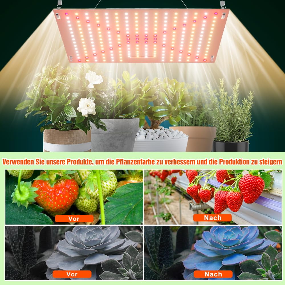 2 sztuki Lampa do wzrostu roślin pełne spektrum 240 LED 100W Wiszące światło do roślin domowych szklarni hydroponiki UV IR Czerwono-Niebieskie 45x45cm