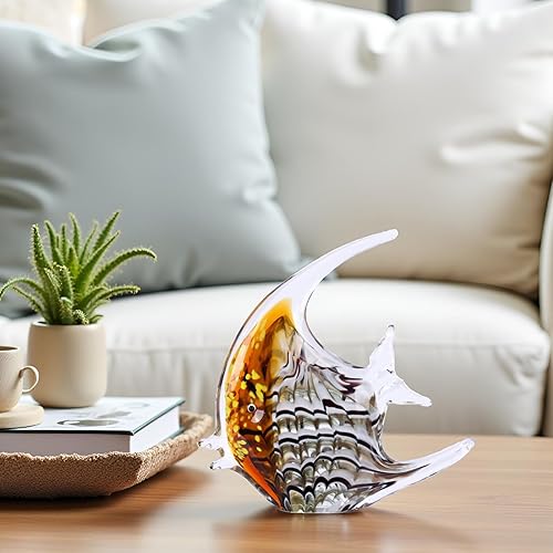 Miniatura 6 de Figuras de peces de vidrio soplado a mano, figuras de arte de vidrio marino, pisapapeles de peces tropicales, decoración de habitación de playa