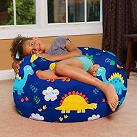 Vista 341 de Posh Creations - Puff para niños, adolescentes y adultos, incluye funda extraíble y lavable a máquina, tamaño grande de 38 pulgadas, lona con diseño
