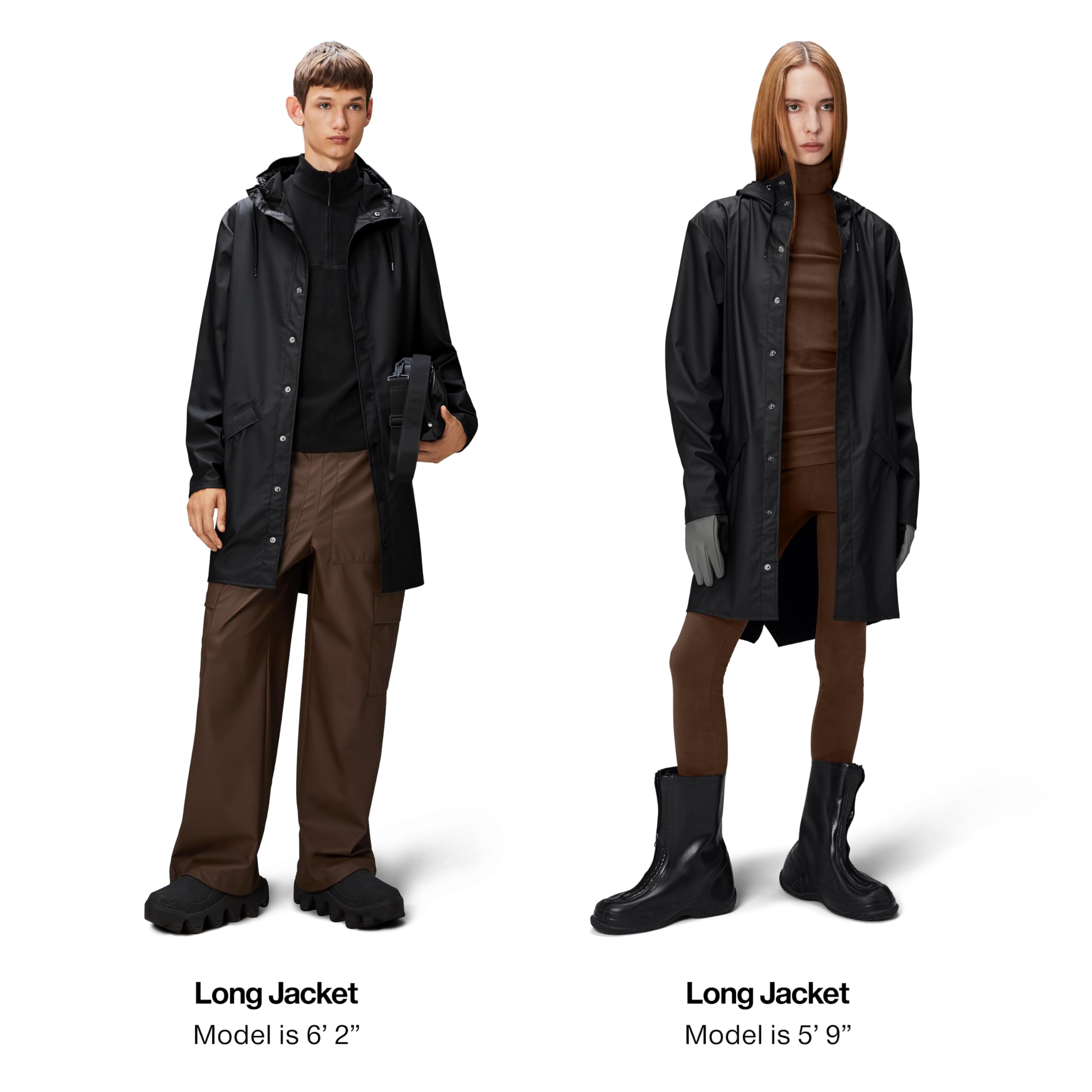 Rains Long Jacket Navy Imperméable - Livraison 24h GRATUITE