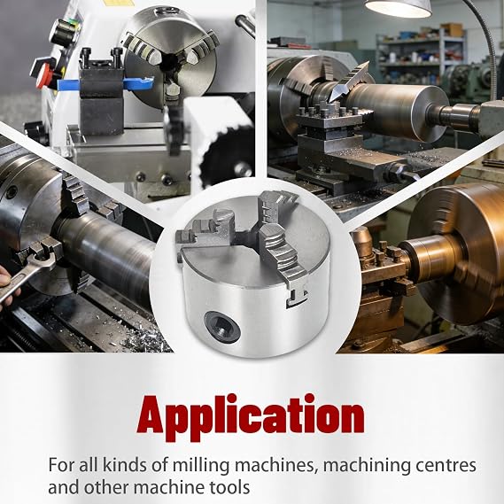 3 Jaw Lathe Chuck Manual Chuck 3 K11-80 Self-centering Lathe Drilling Part 80mm Total 2 Set of Jaws