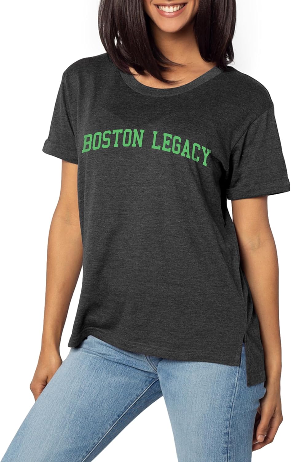 chicka-d Women's Soft Lightweight Must Have Tee | Classic Arch Over Team Color, Boston Legacy FC, Small