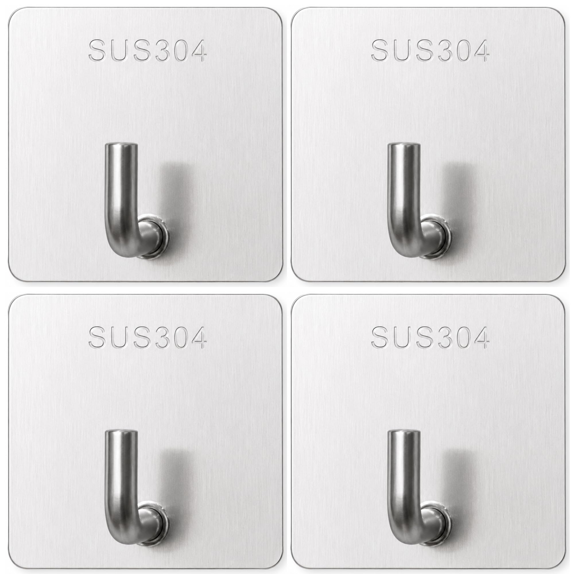 Self Adhesive Wall Hooks - Black Stainless Steel -16