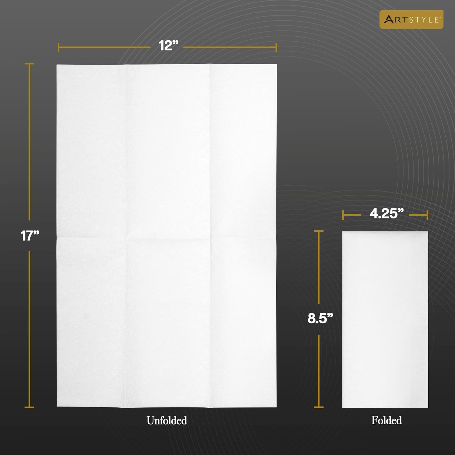 Artstyle Disposable Hand Towels for Bathroom, White Linen-Feel Guest Towels, Soft and Absorbent Dinner Paper Napkins, 12-inch x 17-inch, 500 ct.