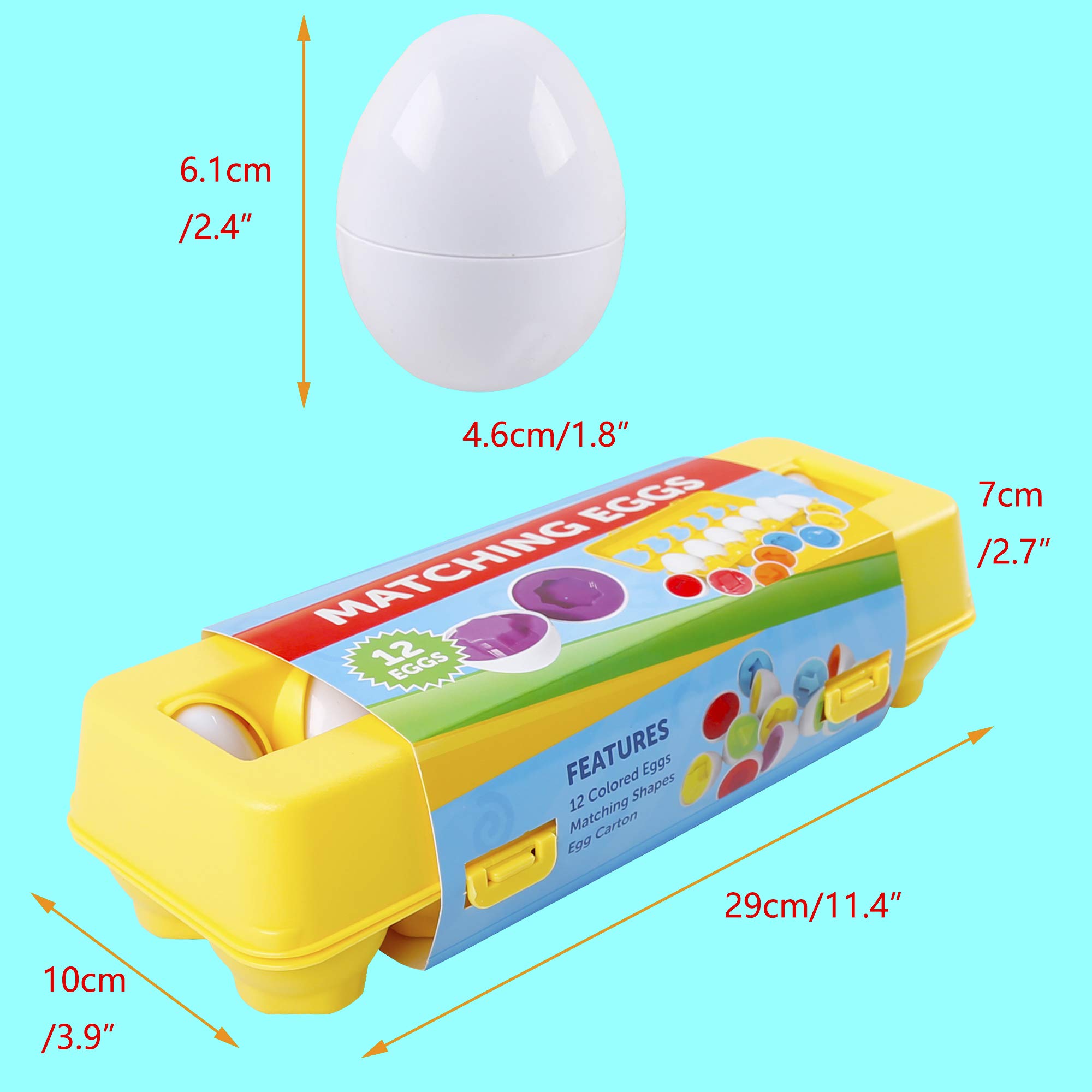 HVDHYY Œufs Assortis Plastique Formes et Couleurs Montessori Jouet Reconnaissance Appariement 12pcs Puzzle Éducatifs Jouets d'anniversaire Cadeau de Noël/fin d'études/Maternelle/Journée des Enfants HVDHYY Œufs Assortis Plastique Formes et Couleurs Montessori Jouet Reconnaissance Appariement 12pcs Puzzle Éducatifs Jouets d'anniversaire Cadeau de Noël/fin d'études/Maternelle/Journée des Enfants