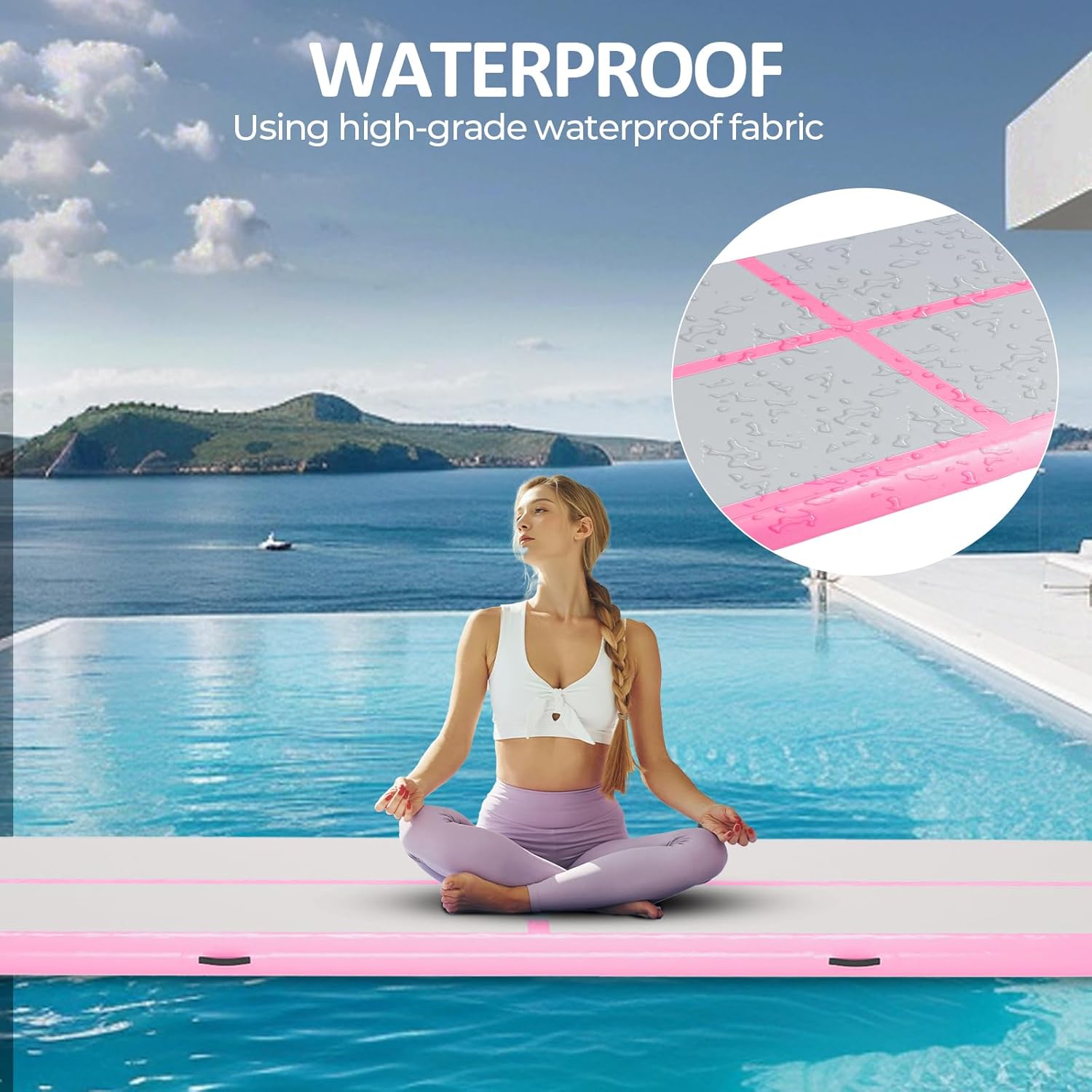 10 Ft Inflatable Air Gymnastics Mat 4 Inch Thick with Electric Pump for Home Use/Training/Cheerleading/Yoga Tumbling Mat for Gymnastics Mats for Tumbling