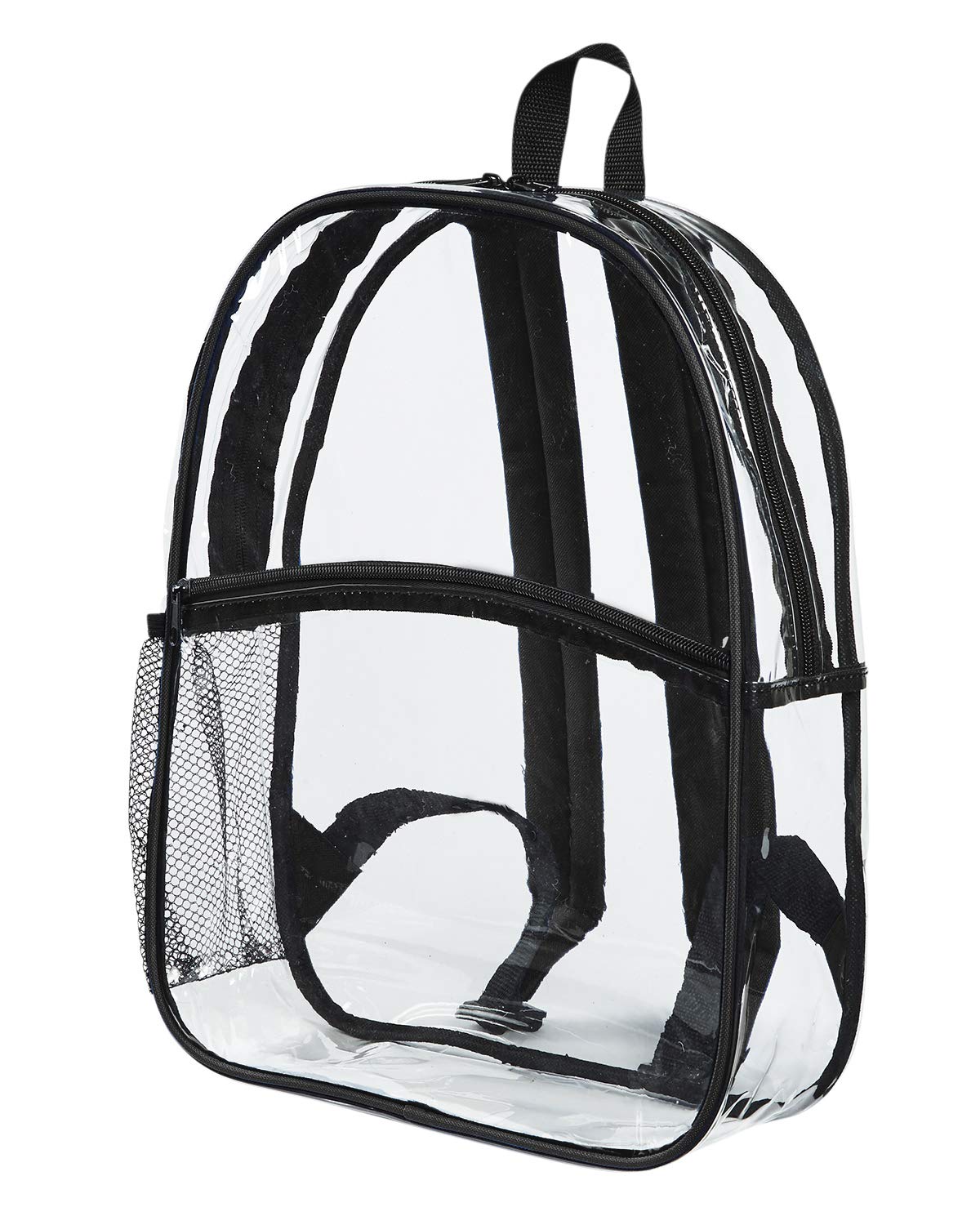 BAGedge Clear PVC Backpack, BLACK, One Size
